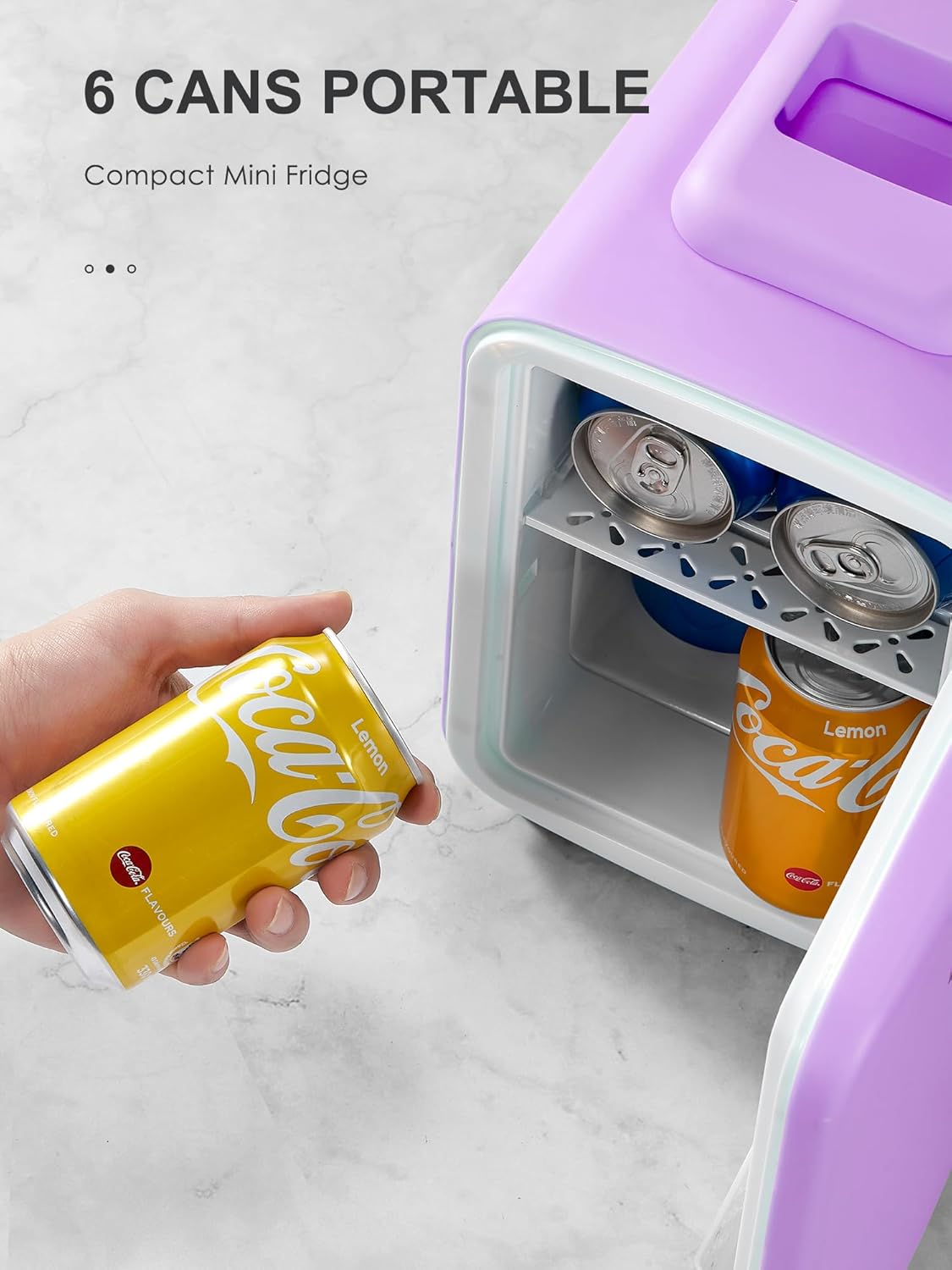 Mini Fridge 3.7 Liter Portable Cooler and Warmer for Skincare, Beverage, Food (Purple) B95870