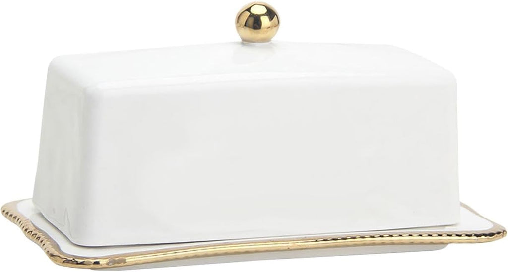 Ceramic Butter Dish Dessert Plate Butter Holder Reusable Butter Container Cheese Butter Keeper for Cake Shop Freezer Bars Home