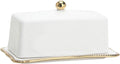 Ceramic Butter Dish Dessert Plate Butter Holder Reusable Butter Container Cheese Butter Keeper for Cake Shop Freezer Bars Home