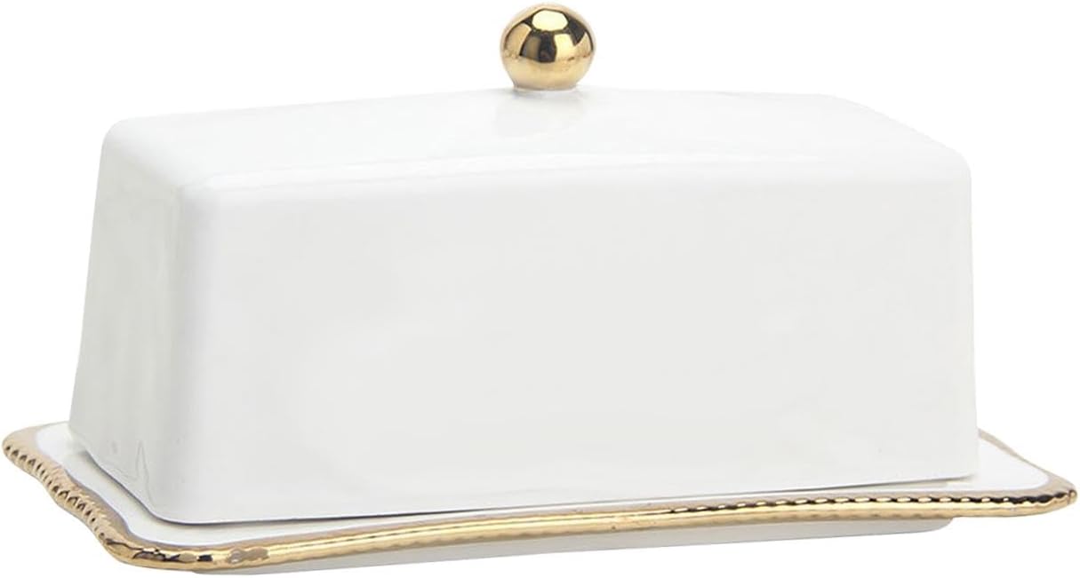Ceramic Butter Dish Dessert Plate Butter Holder Reusable Butter Container Cheese Butter Keeper for Cake Shop Freezer Bars Home