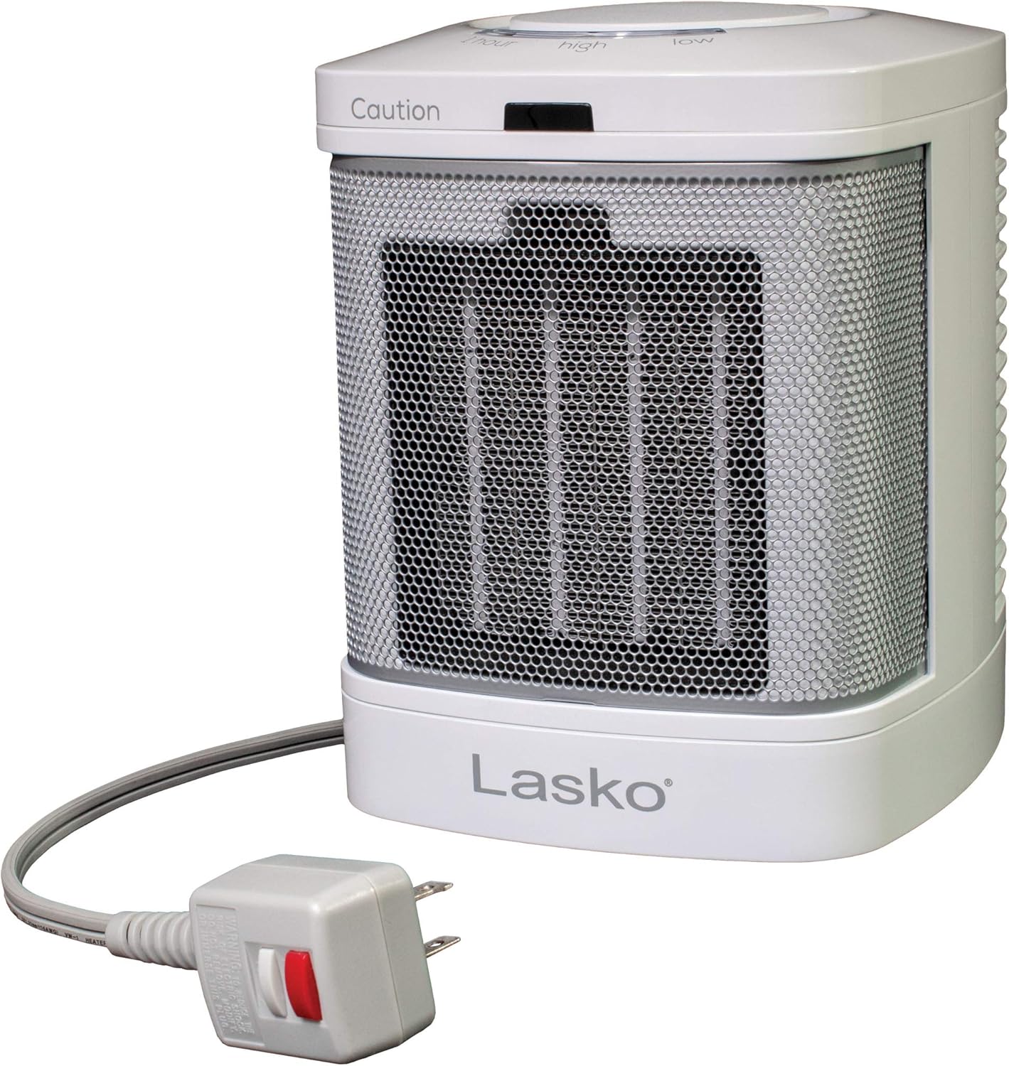 Lasko Ceramic Adjustable Thermostat Space Heater, Portable, Silver & White U641