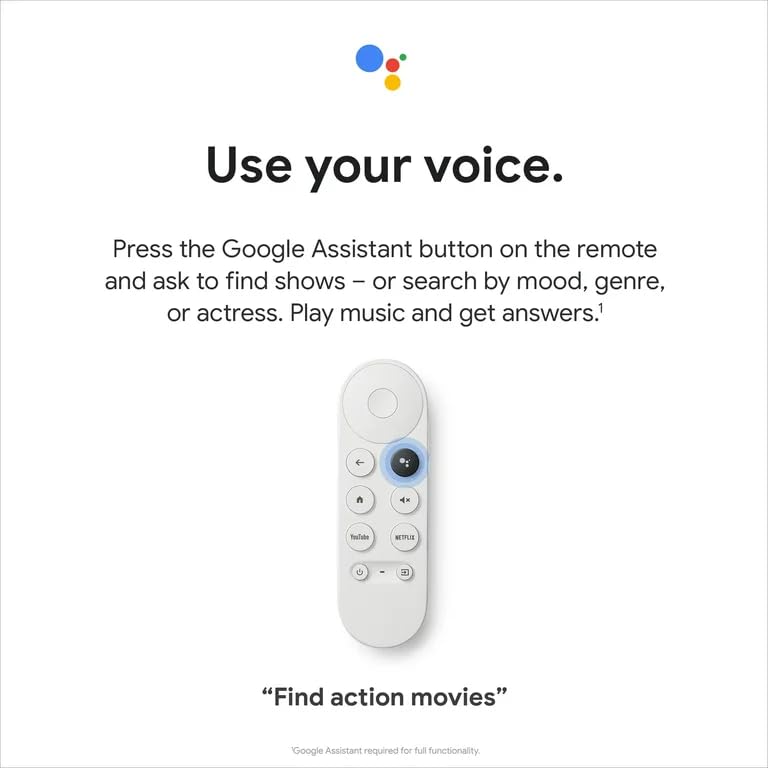 Chromecast with Google TV (HD) Streaming Stick, 1080p, Snow + Accessories P119163