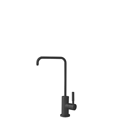 Stylish Kitchen Sink Drinking Water Faucet Fits Most Reverse Osmosis Units, Commercial Water Filtration Faucet, Matte Black Finish, Contemporary Style High-Spout