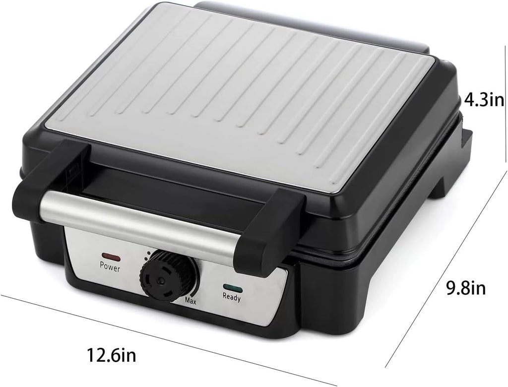 4 Slice Belgian Waffle Maker with Non-Stick Pan L385