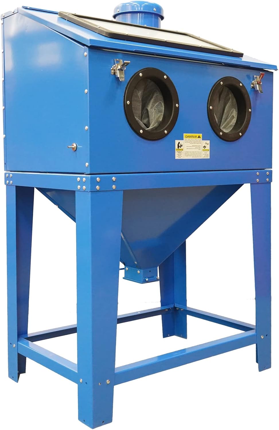 Sandblasting&Sandblaster Cabinet 90 Gallon with Dust Collection Reclaimer System Floor Abrasive Blast Cabinet for Rust Grime Paint Removing