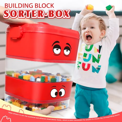 Toy Blocks Sorter Sifter, Portable Storage Brick Box for Lego Blocks F1191