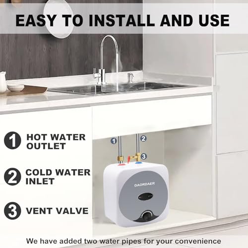 DAORDAER 1.5kW 2.5 Gallon Mini Tank Electric Water Heater for Under Sink X214