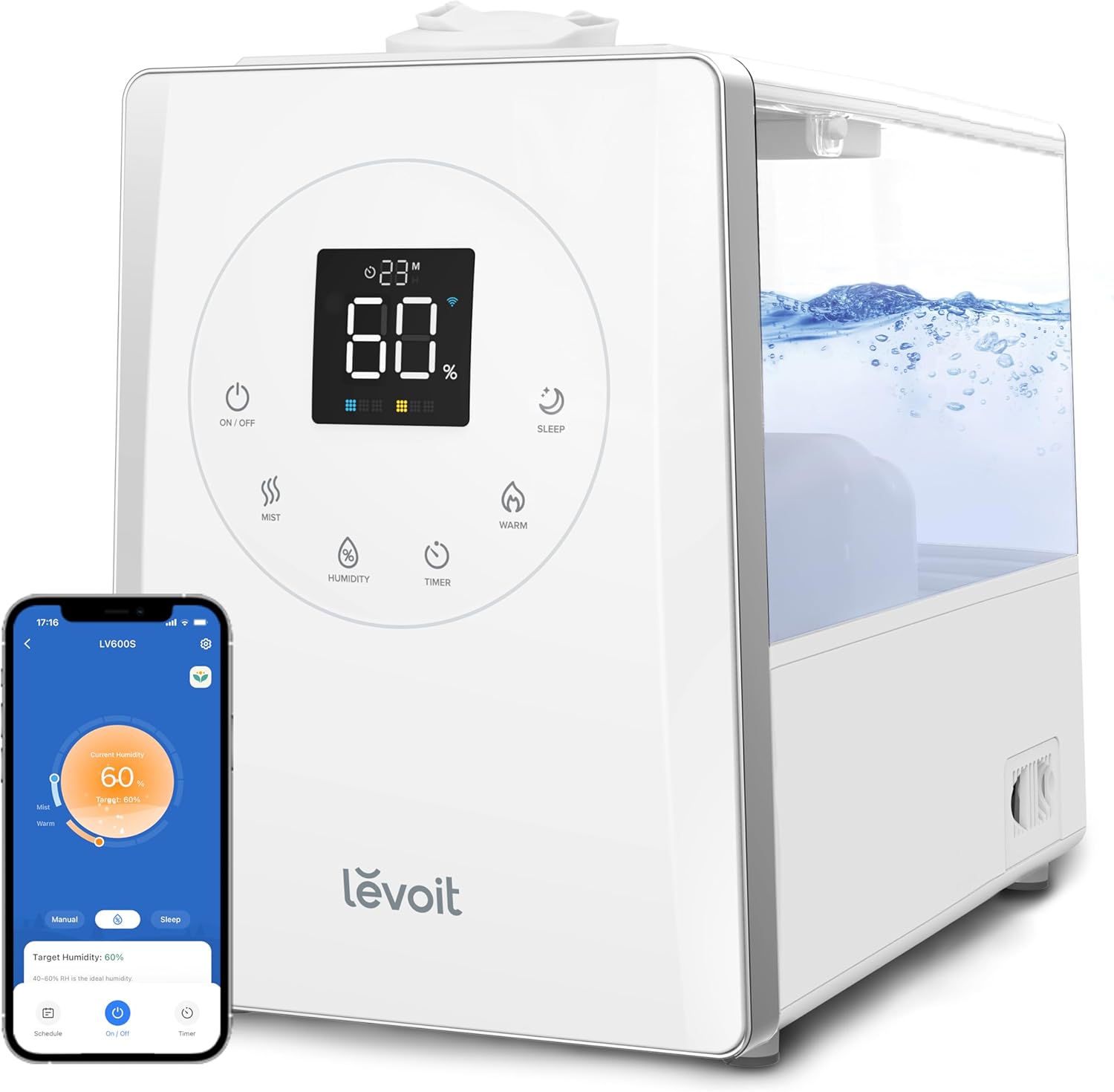 LEVOIT LV600S Smart Warm and Cool Mist Humidifier & Air Purifier with HEPA Filter G473