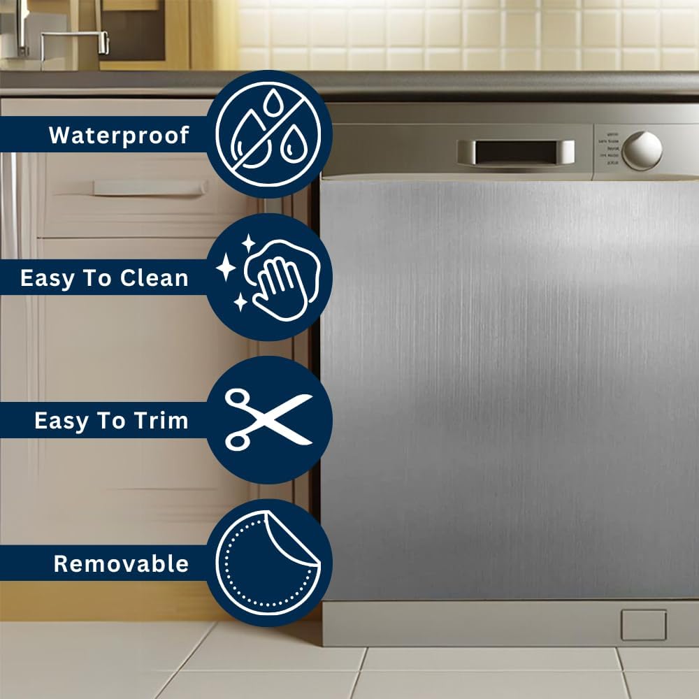 Stainless Steel Magnetic Dishwasher Cover, 23.5" x 26" V784455