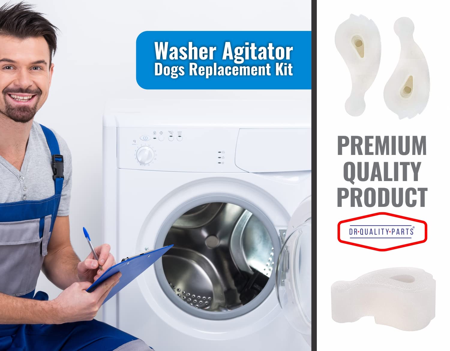 DR Quality Parts Washer Agitator Dogs Replacement Kit for Whirlpool & Kenmore, Pack of 4 M125
