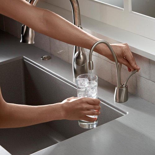 InSinkErator Contemporary Hot and Cold Water Dispenser Faucet, Satin Nickel N16228