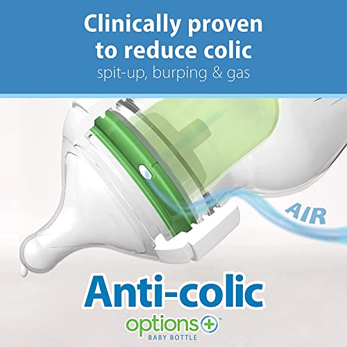 Dr. Brown’s Natural Flow® Anti-Colic Options+™ Wide-Neck Baby Bottle, 1 Pack, 0m+ O547