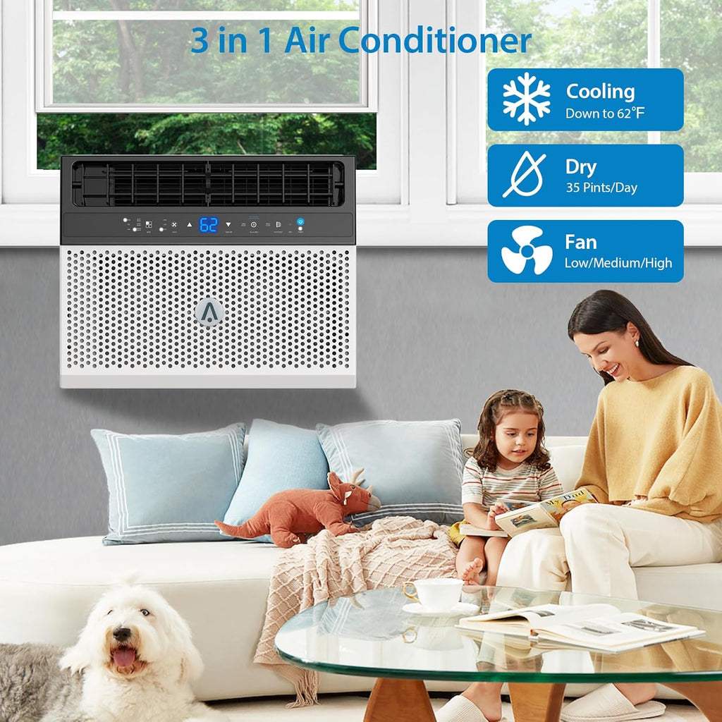 6000BTU U-Shaped Window Air Conditioner, Ultra Quiet, Cools Up to 250 sq. ft. L47928