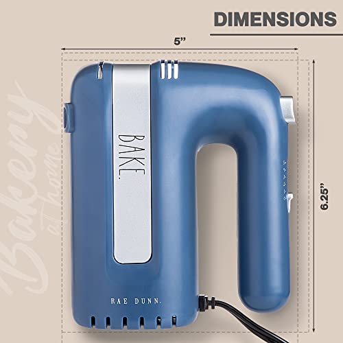 Electric Hand Mixer with Beaters and Whisk Attachments by Rae Dunn E1142