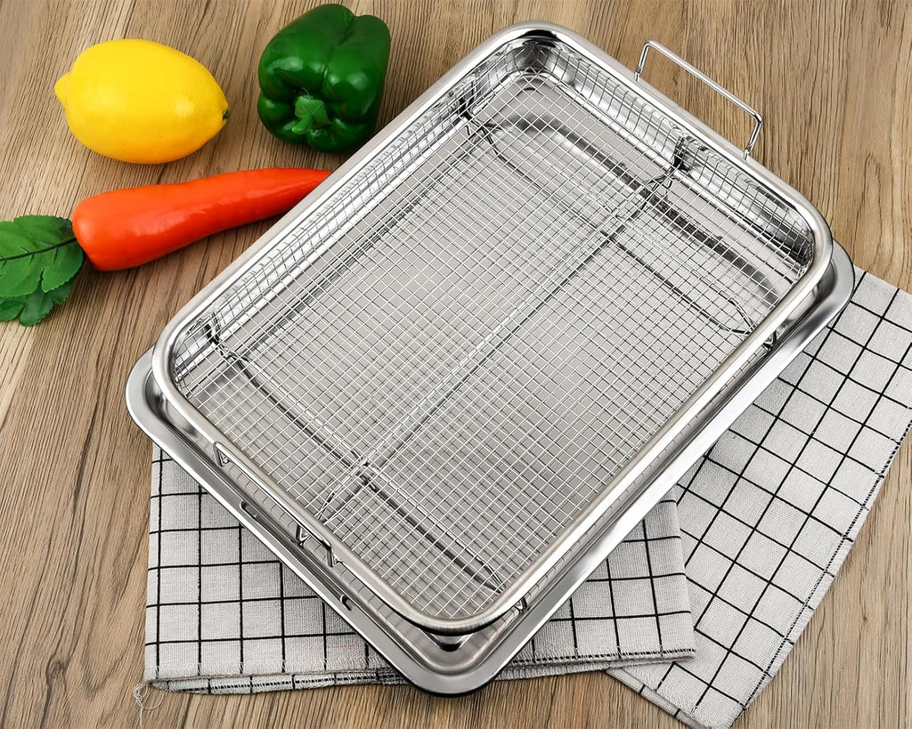 Stainless Steel Air Fryer Basket and Tray Set 13 x 10 Inches C126958