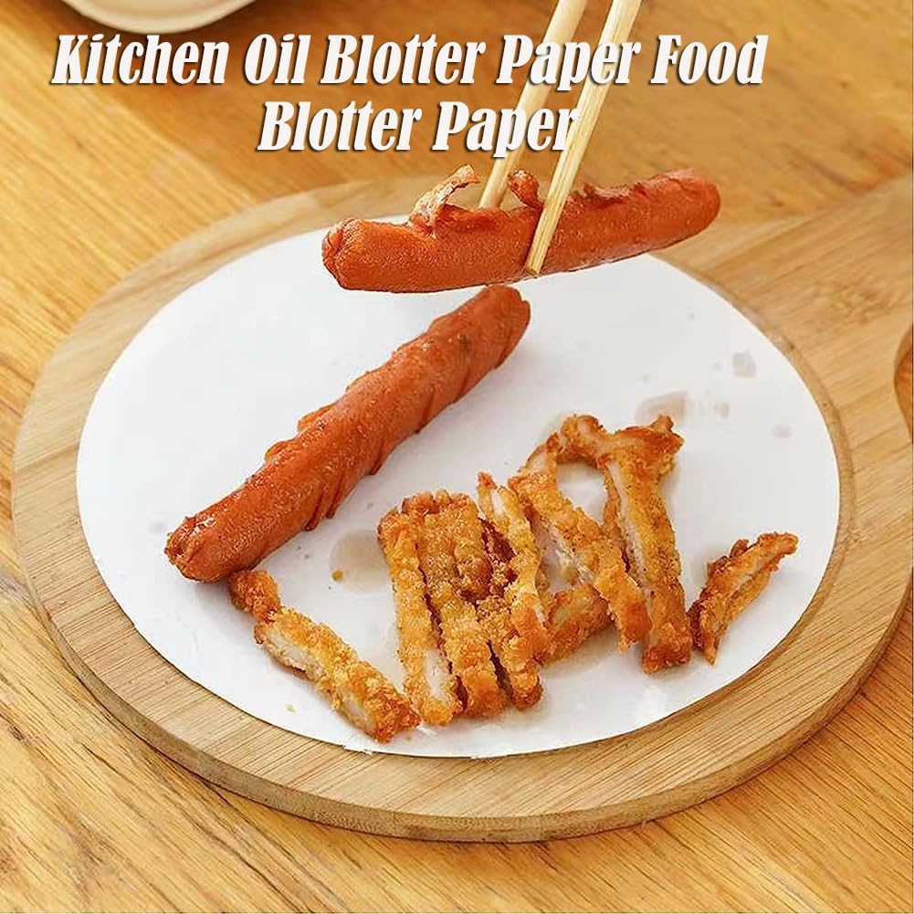 AKOAK 100 Sheets Round Non-stick Silicone Kitchen Blotting Paper for Baking and Fried Foods Z569