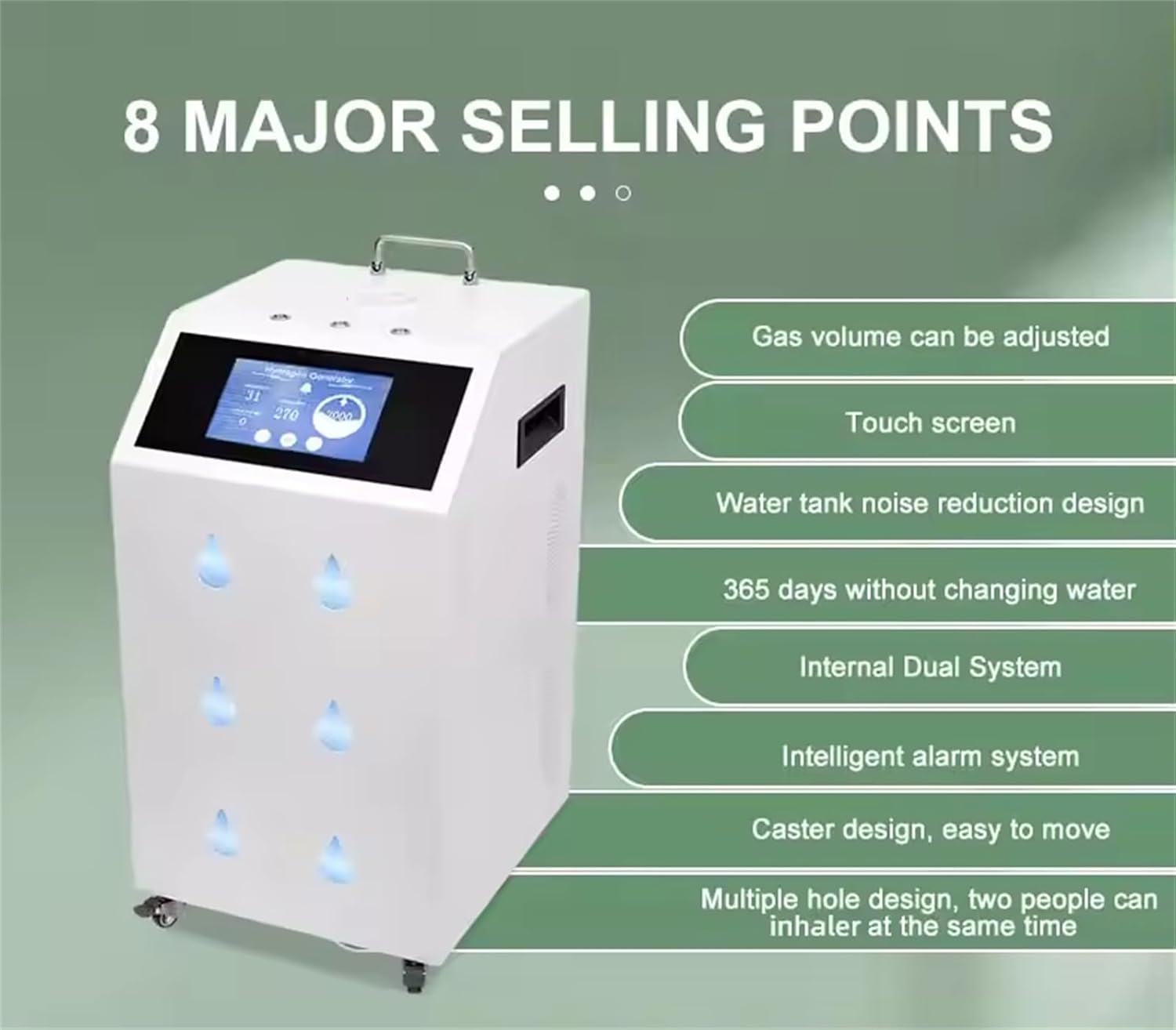 Hydrogen Inhalation Machine with SPE/PEM Tech, 3 Outlet, 99.99% Purity F207073