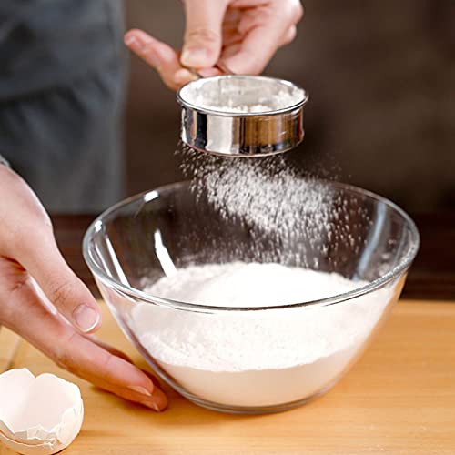 Stainless Steel Flour Sifter with Handle, Fine Mesh for Baking N44955