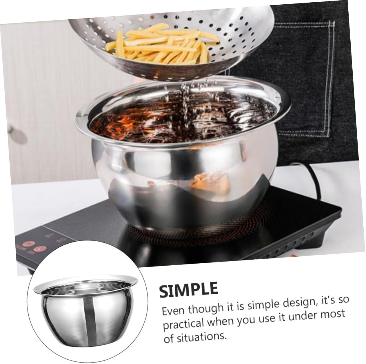 Ciieeo Stainless Steel Oil Drippings Container Bowl J38714