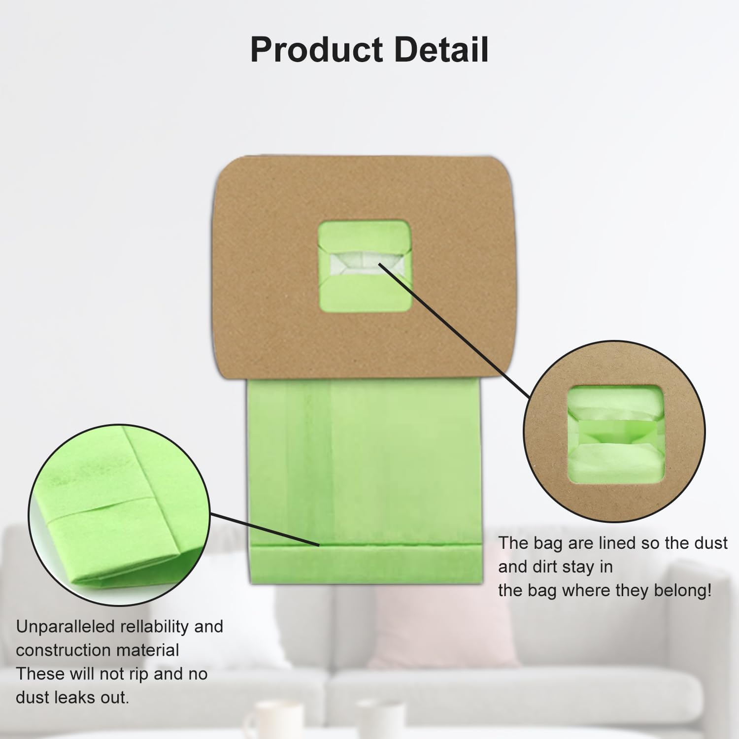 26 Pack Type BB Compact Canister Vacuum Bags Replacement for Oreck XL Buster B with 4 Motor Filters I702