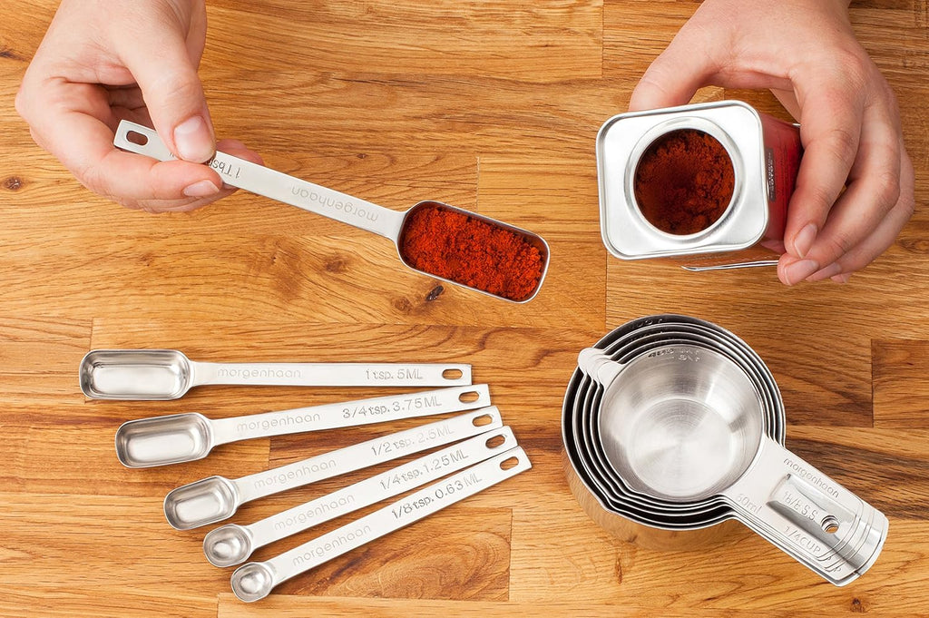 Stainless Steel Measuring Cups and Spoons Set 18-Piece, Dishwasher Safe S8073