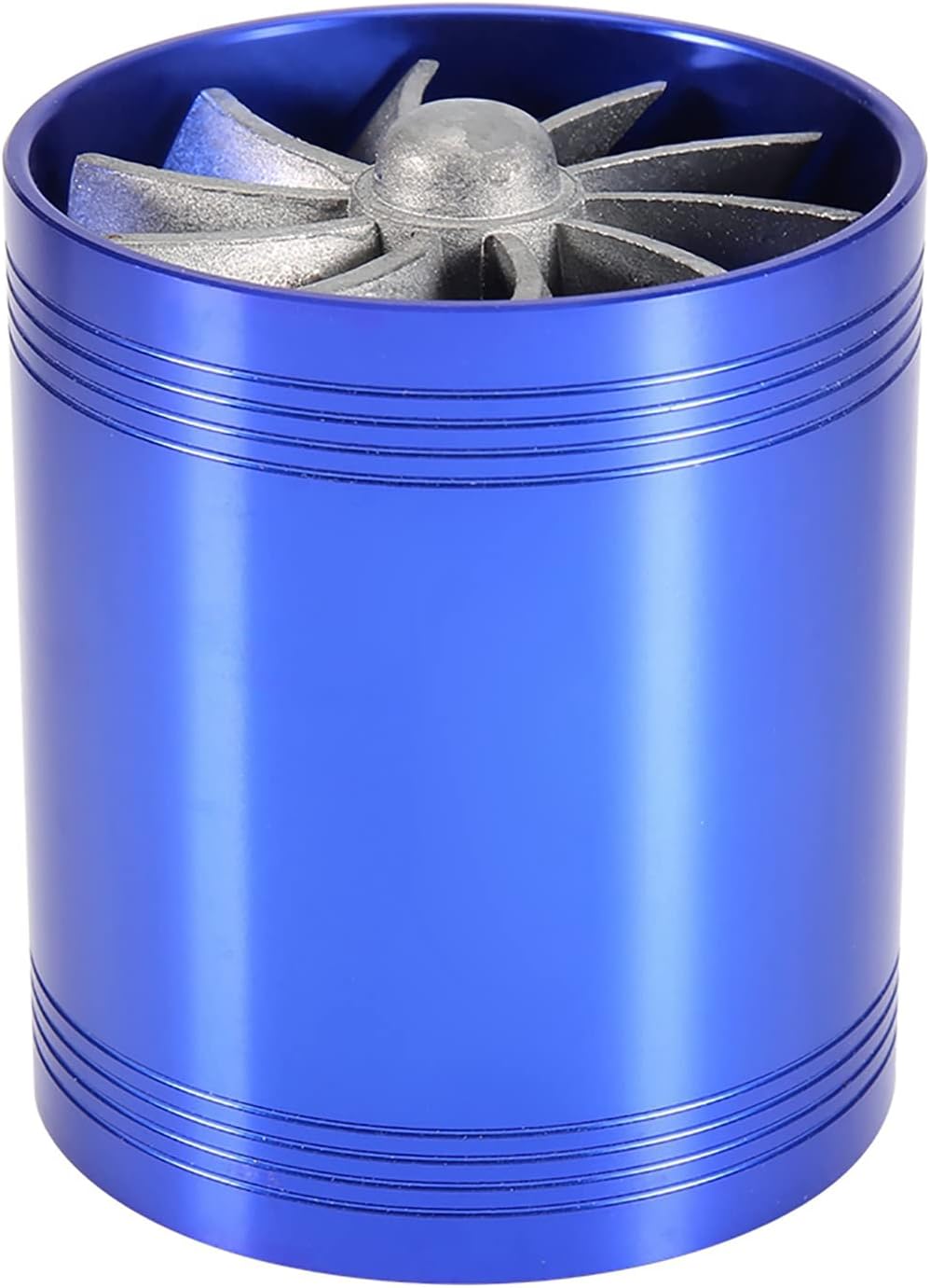 Air Intake Twin Fan Turbocharger Fuel Saver (Blue) B31047