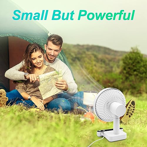 WIXBOSHU Rechargeable Oscillating Desk Fan, 4 Speeds, USB J76033