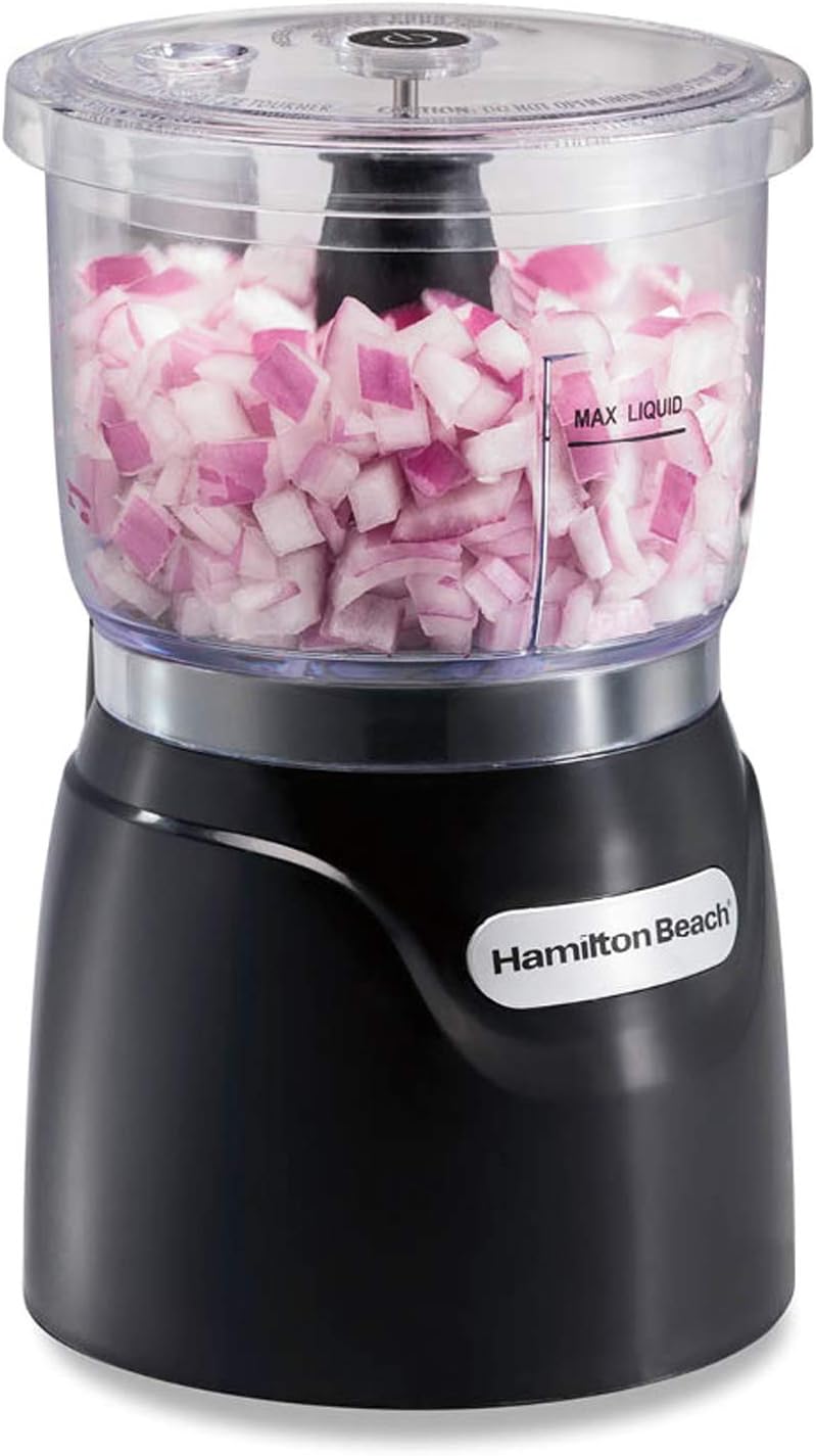 Hamilton Beach 6-Speed Hand Mixer with Storage Case, Whisk & Hooks Bundle with 3-Cup Food Chopper A1002
