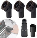 Vacuum Round Dust Brush 25mm Vacuum Horse Hair Brush 5PCS Vacuum Cleaner Soft Bristle Replacement Universal Vacuum Attachment fit 32mm/1-1/4, 35mm/1-3/8 Hose Adapter (3+1+1PCS)