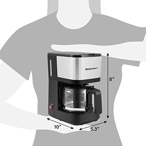 Elite Gourmet Automatic Drip Coffee Maker with Reusable Filter H225316