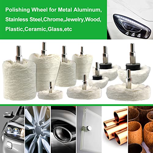 WORKEASE Buffing Wheel for Drill, Flannelette Polishing Wheels Kit with 1/4'' Shaft R251481