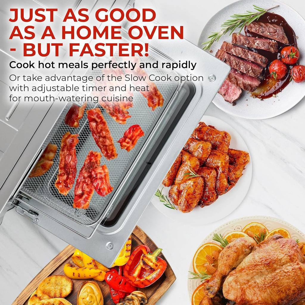 Zulay Large Countertop Air Fryer - Stainless Steel Toaster Oven Combo, 26.4Qt O966