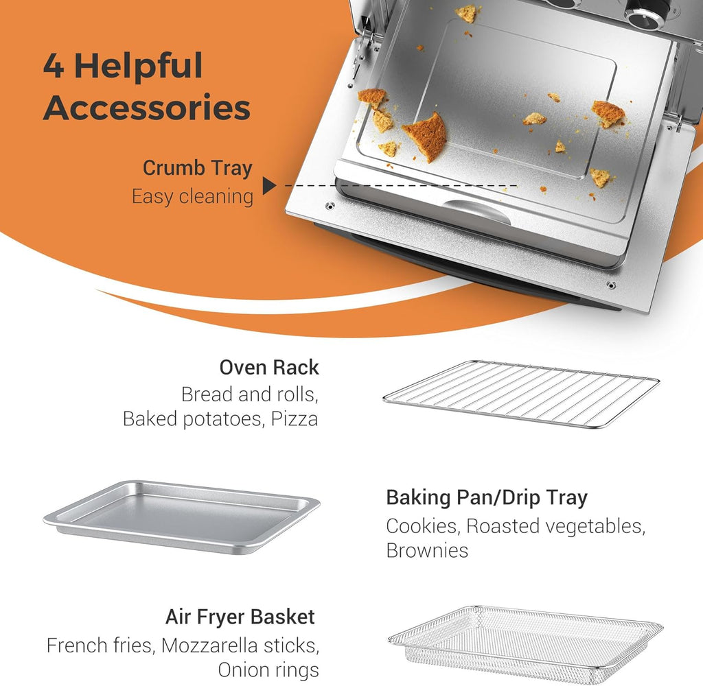 KitchenBoss Air Fryer Toaster Oven 24.3QT Stainless Steel Z9403