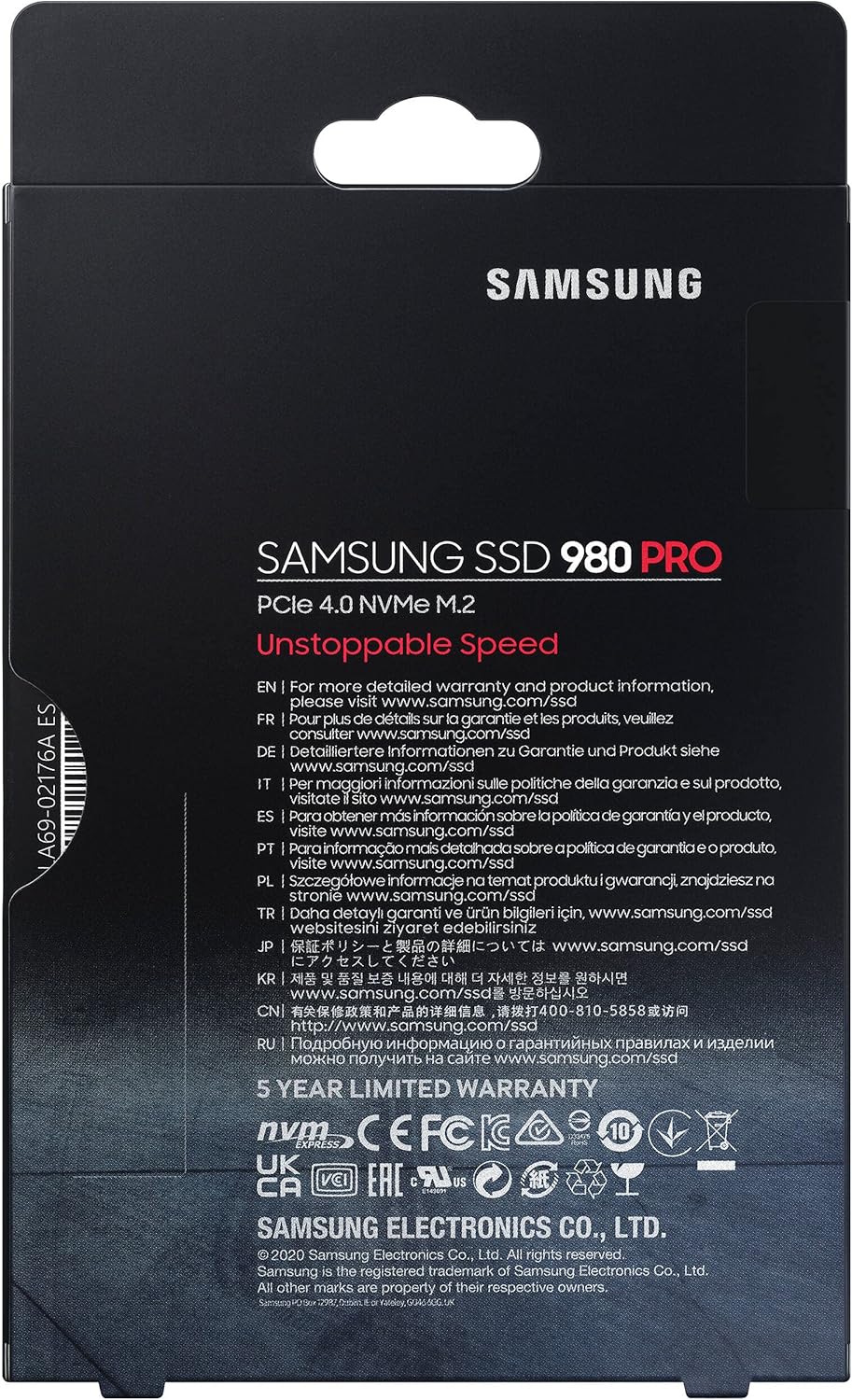 Samsung 980 PRO 1TB PCIe 4.0 NVMe M.2 Internal SSD I63138