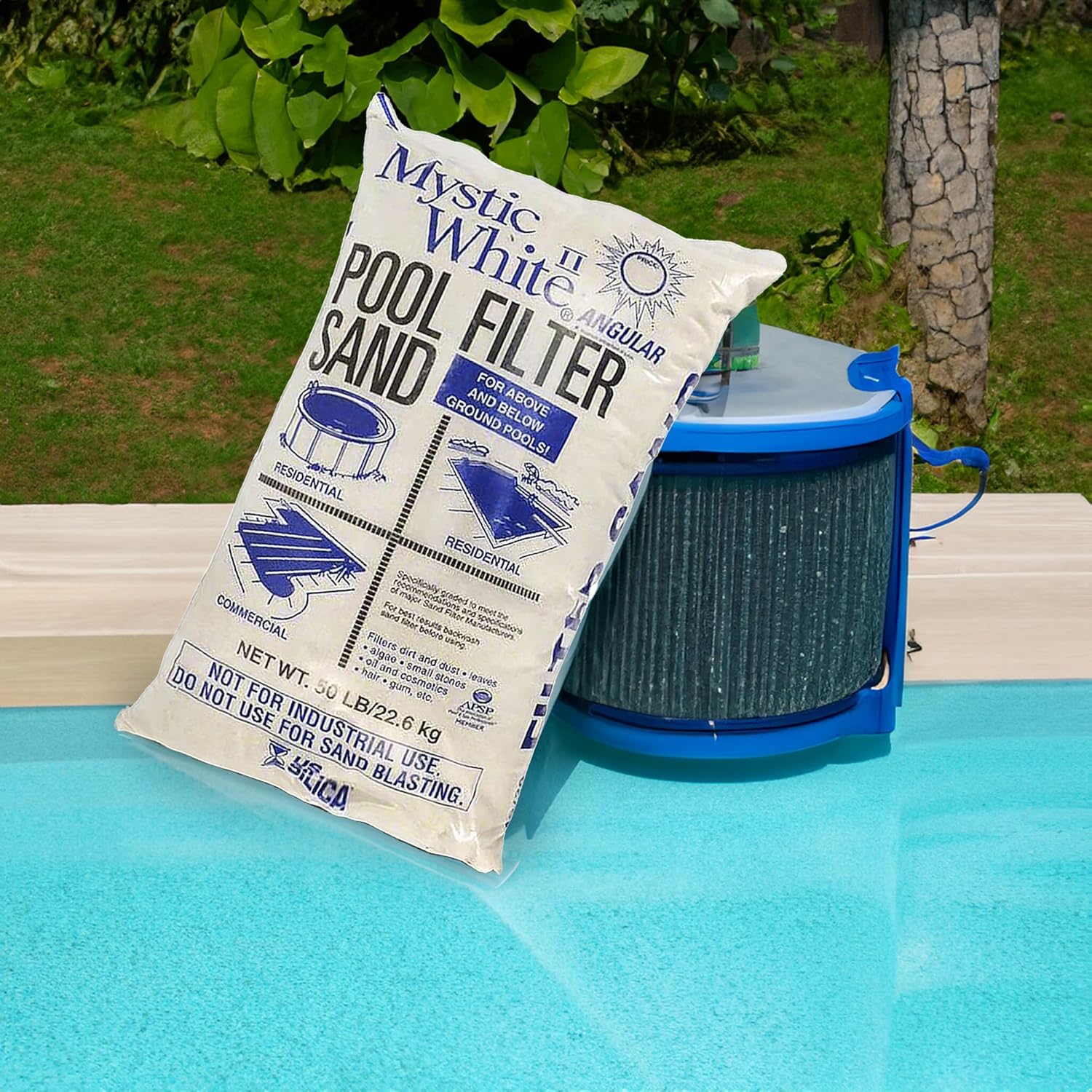 Mystic White II Swimming Pool Filter Sand Refill, 50 lb, 2 Pack Y73850