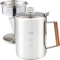 Multi Use Coffee Percolator with Heat Resistant Glass Knob, Stainless Steel Coffee Maker Using On any Stovetop Induction Stove Electric Stove Campfire Stove etc. 9 Cup