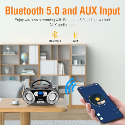 Megatek CB-M25BT Portable CD Player Boombox with Bluetooth and FM Radio Y658263