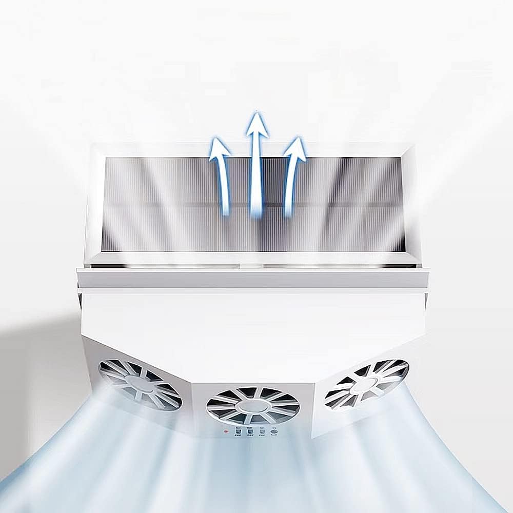 Portable Solar Powered Car Window Fan, 12V Auto Ventilation Exhaust Cooling Fan Q979