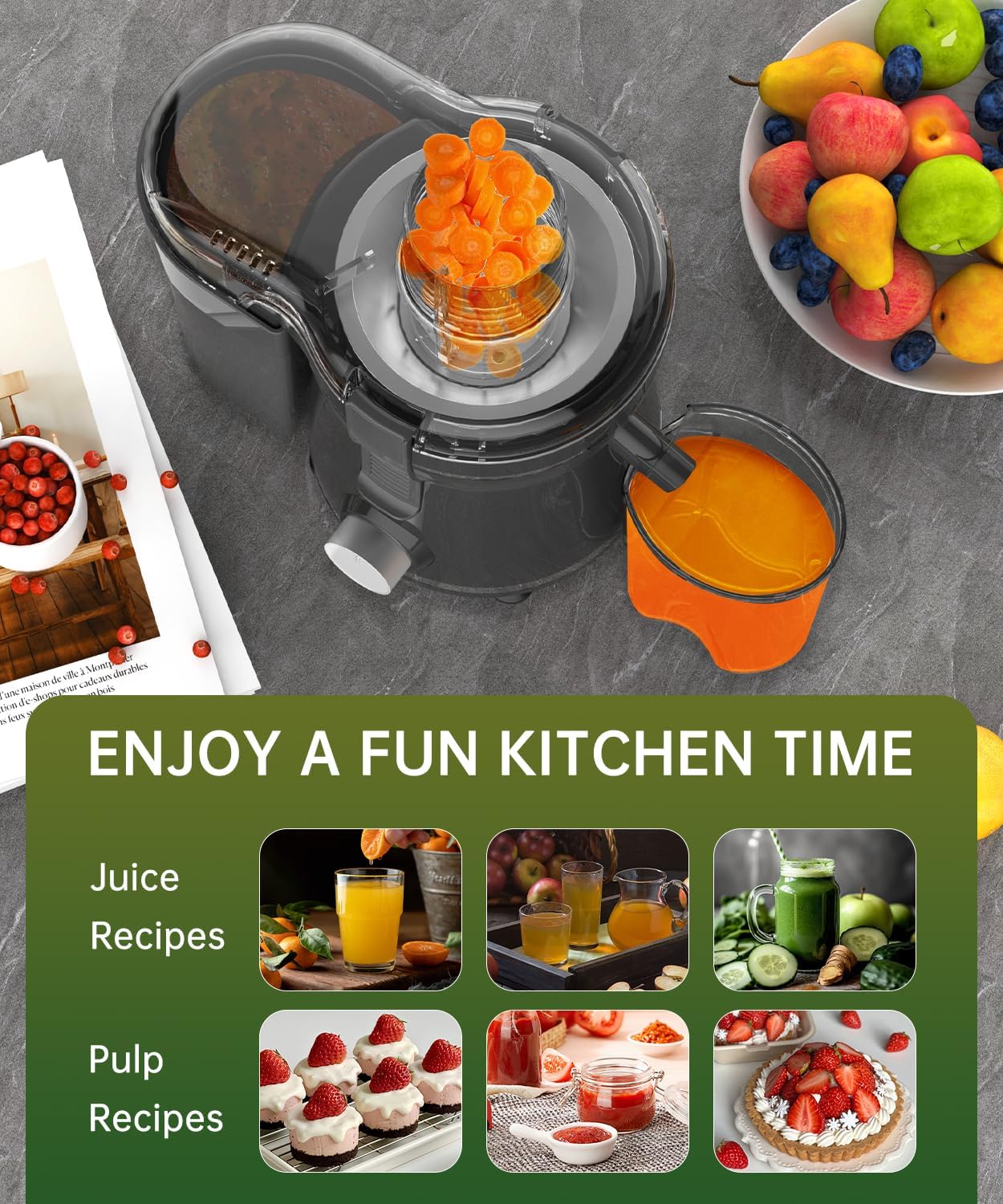 Juicer Machine 500W Stainless Steel with 3 Inch Wide Chute M486548