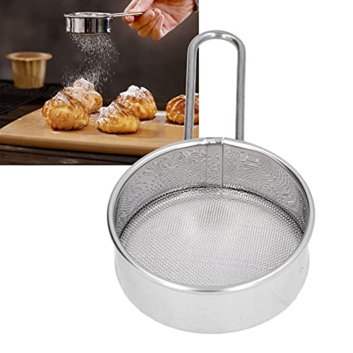Stainless Steel Flour Sifter with Handle, Fine Mesh for Baking N44955