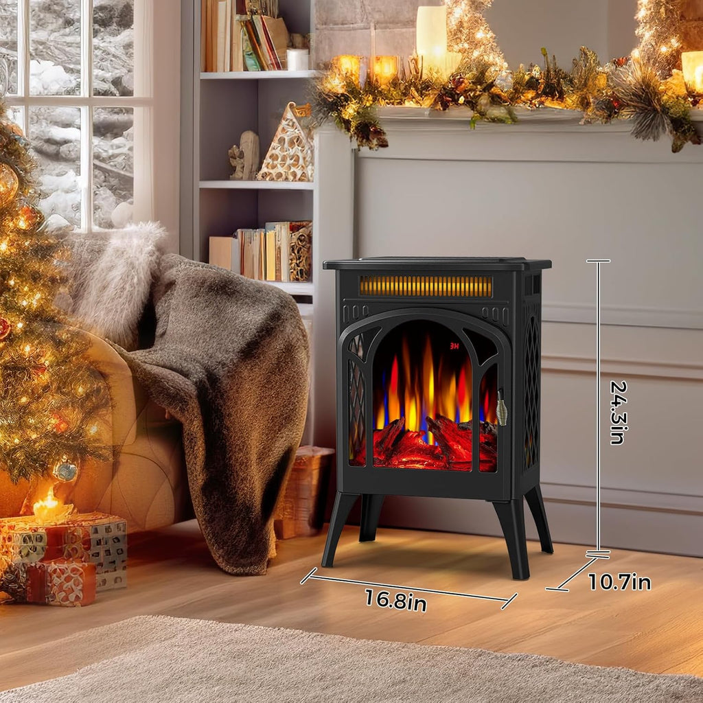 COWSAR Electric Fireplace Infrared Heater with 3D Flame, Remote Control, 5100 BTU P23804