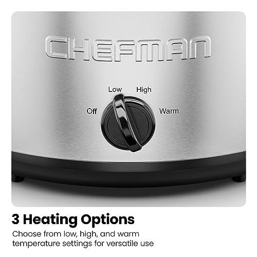 Chefman 5 Qt. Slow Cooker, Glaze-Free Pot M568955