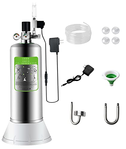 ZRDR Co2 Generator System with Dual Gauge Display Pressure Gauge,DIY Co2 Generator System Kit, Automatic Pressure Relief Valve Bubble Counter for Plants Aquarium, Stable Output