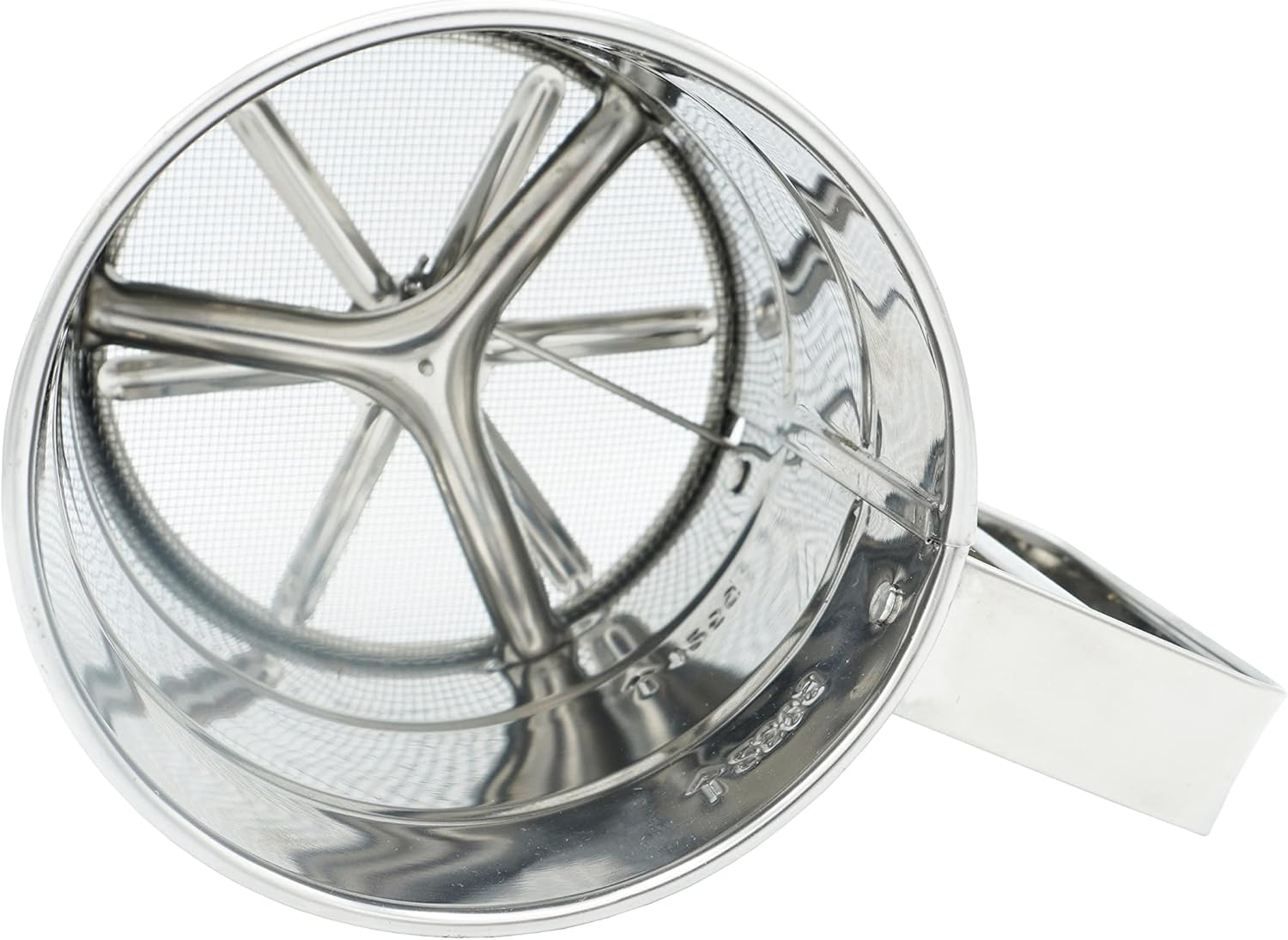 UNIWARE Flour Sifter, Stainless Steel Rotary Hand Crank, 2.5 Cup Double Layers Sieve I744