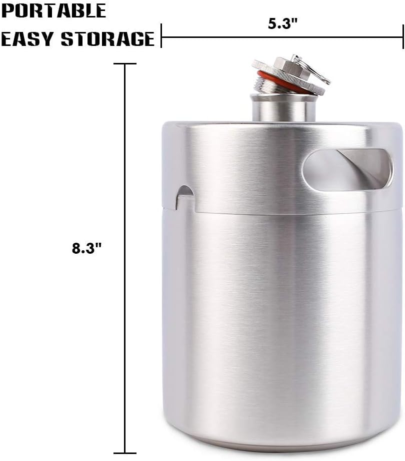 TMCRAFT 64OZ Stainless Steel Mini Keg Portable Beer Growler X908167
