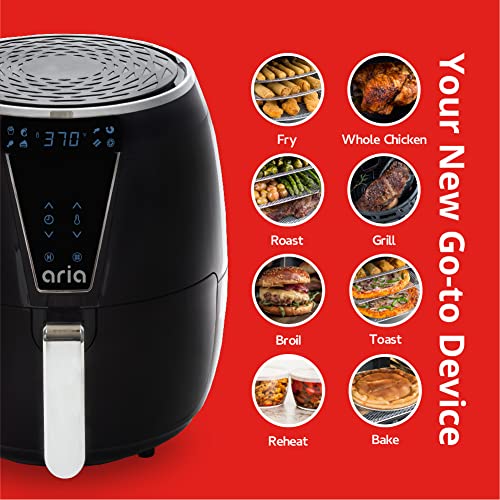 Aria 5 Qt. Ceramic Air Fryer with Recipe Book P511794