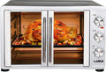 LUBY Large Toaster Oven Countertop, French Door Designed, 55L, 18 Slices, 14'' pizza, 20lb Turkey, Silver