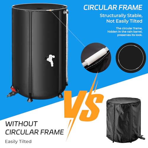 Portable Rain Barrel Water Collection Tank with Filter and Spigots T745