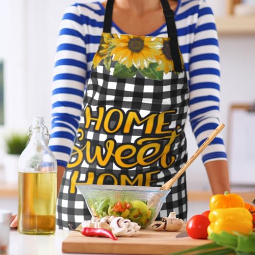 Bencailor 13 Pcs Bee Sunflower Kitchen Decor Set with Wooden Spoons, Towels, Aprons, Oven Mitts & Pot Holders L284856
