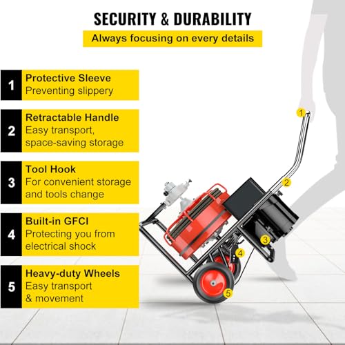 VEVOR Drain Cleaner Machine with Foldable Handle K15155